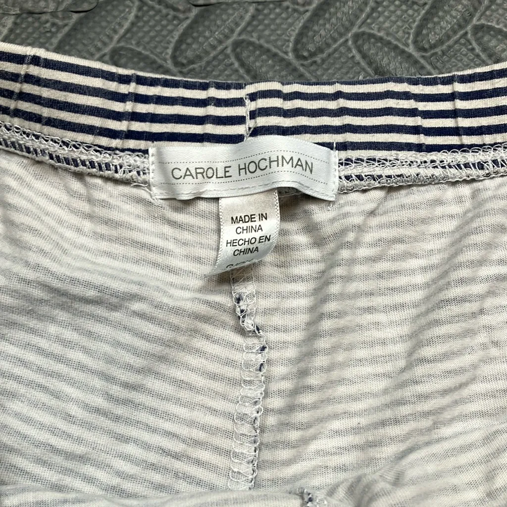 Midnight by Carole Hochman Women's Comfy Striped Navy‎ and White Shorts Size S Black - Image 2