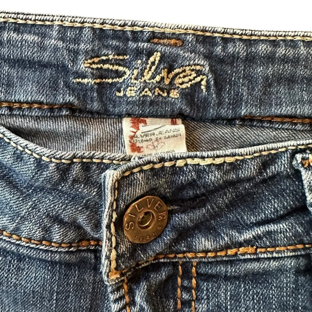 Silver Jeans Suki Surplus Bootcut Embroidered Flap Back Pockets Size 31x30 - Image 5