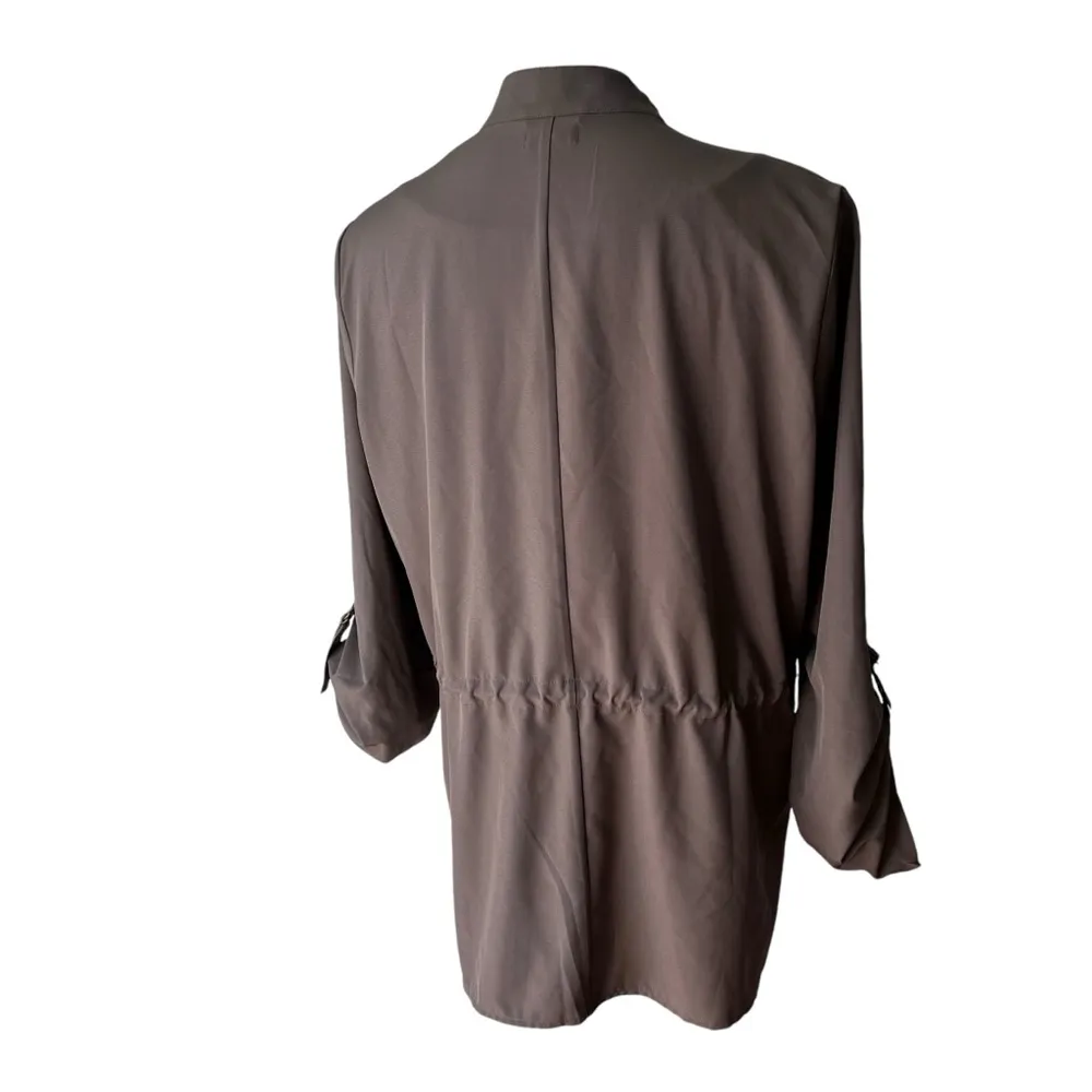 Garnet Hill  Drape Front Lightweight Drawstring  Jacket, Sz L - Image 5