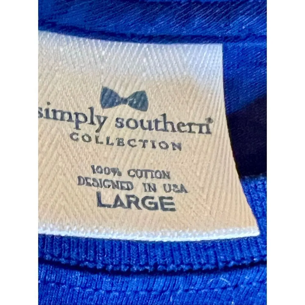 Simply Southern  Tee Navy Blue Cotton  SS Graphic Sweet Land Of Liberty Sz Large - Image 3