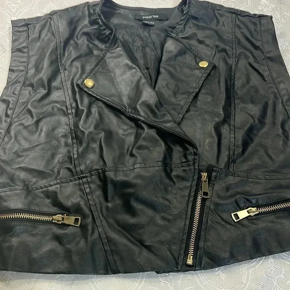 Paper tee   Leather Jacket L - Image 8