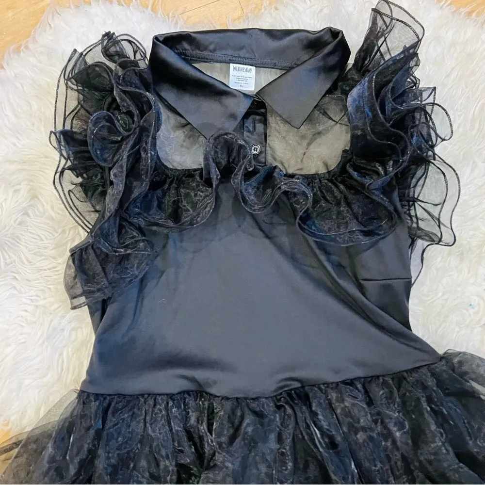 Wednesday Adams black tulle dress halloween costume adult women XL - Image 2