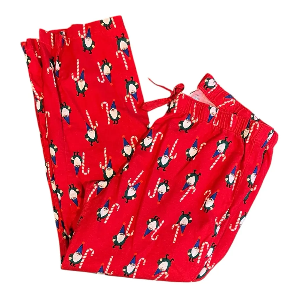 Old Navy Women's Flannel Pajama Pants Holiday Themed Elf/Candy Canes Size Large - Image 2