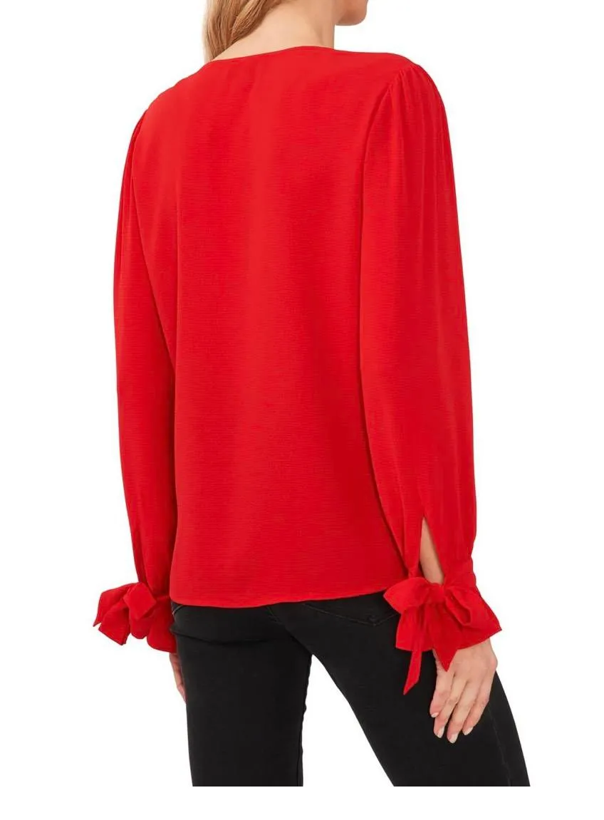 NWT  Womens Tie Cuff V-Neck Blouse XS. - Image 2