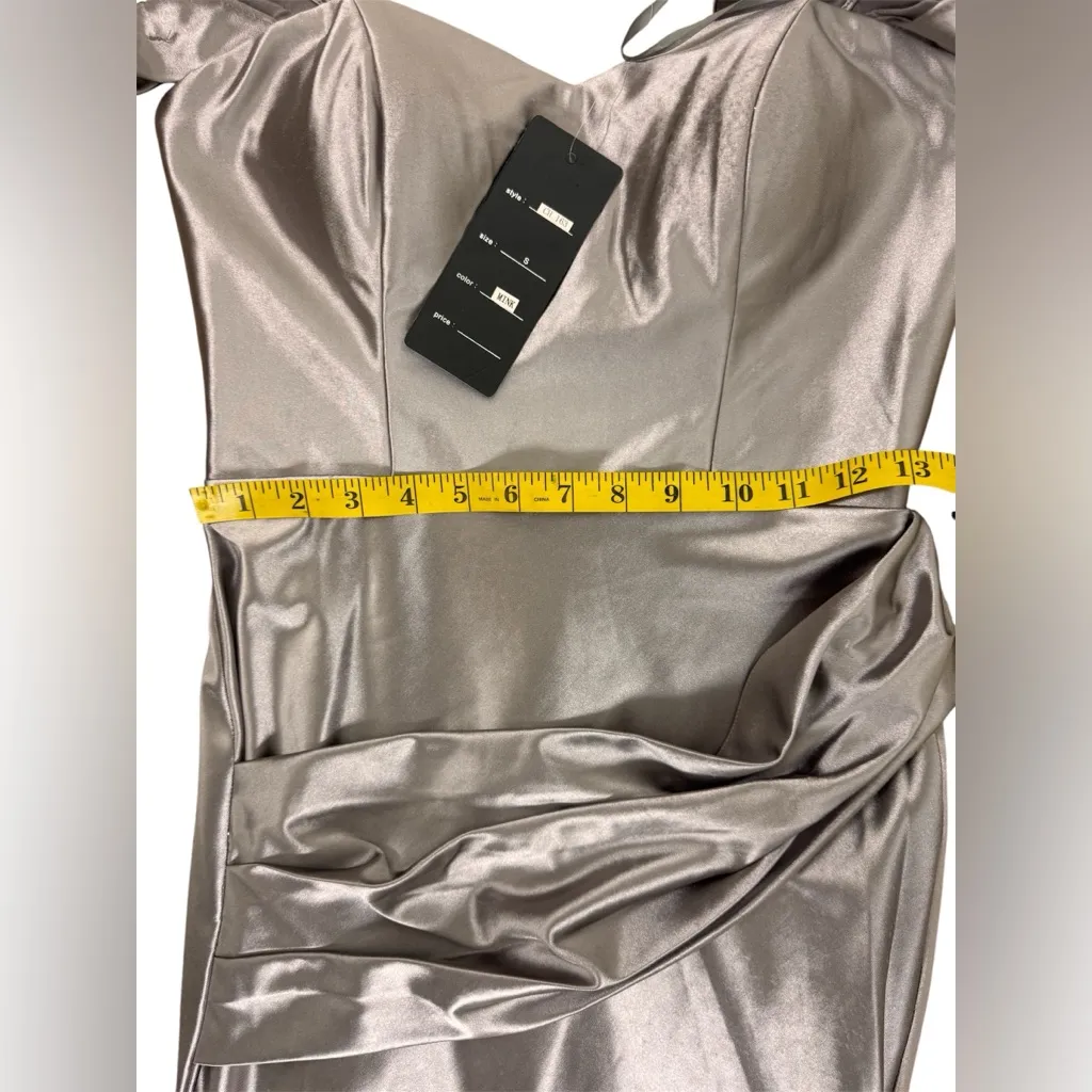 Cinderella Divine Gray Satin Dress Size Small - Image 16