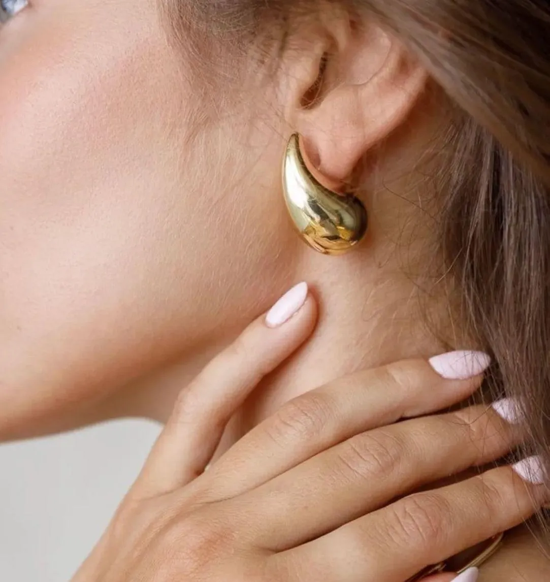 Gold Plated teardrop Earrings - Image 2