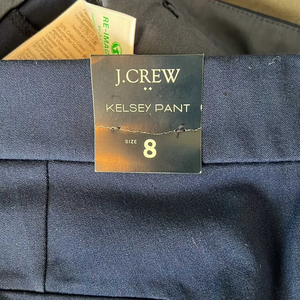 JCrew Factory Kelsey Cropped Flare Pant Antique Navy Size 8 NWT Blue - Image 5