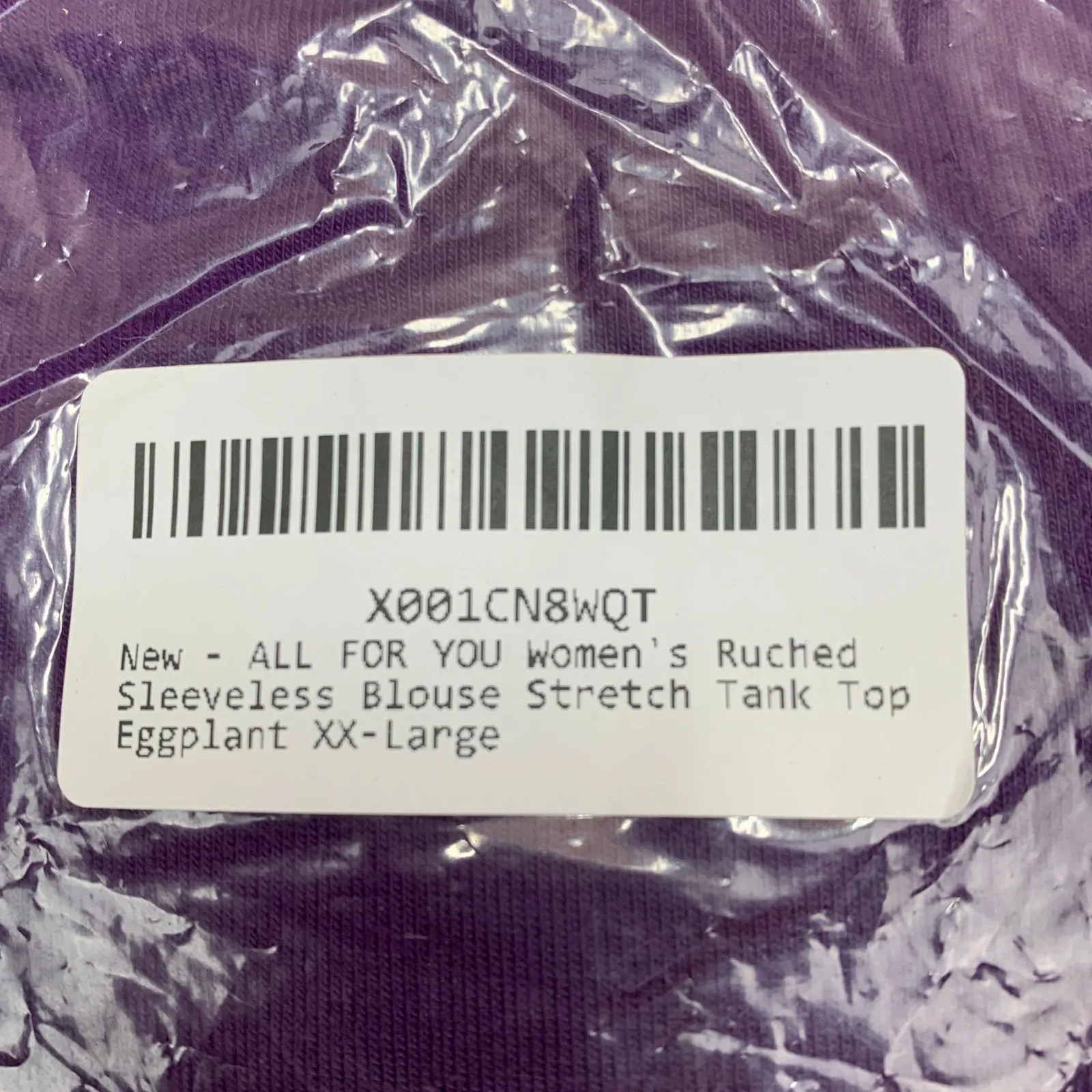 Amore All.F.Y Purple Ruched Blouse Stretch Tank Top XX - Image 7