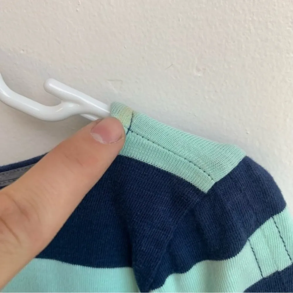 J. Crew Blue & Mint Green Striped Shirttail Dress - Image 10