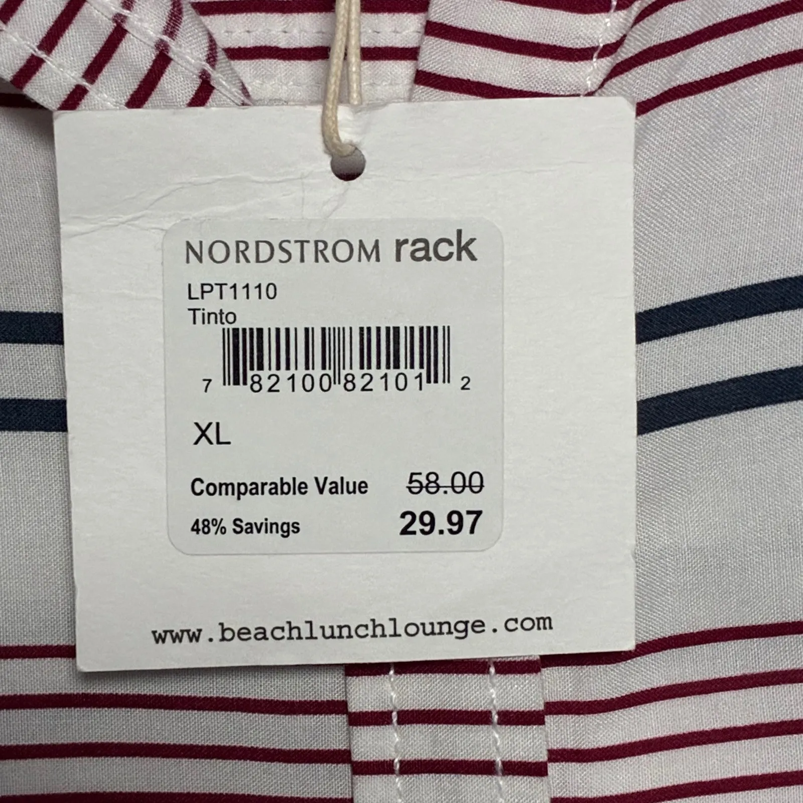 NWT Beach Lunch Lounge Striped Button Down Light Weight Shirt Women's XL White - Image 6