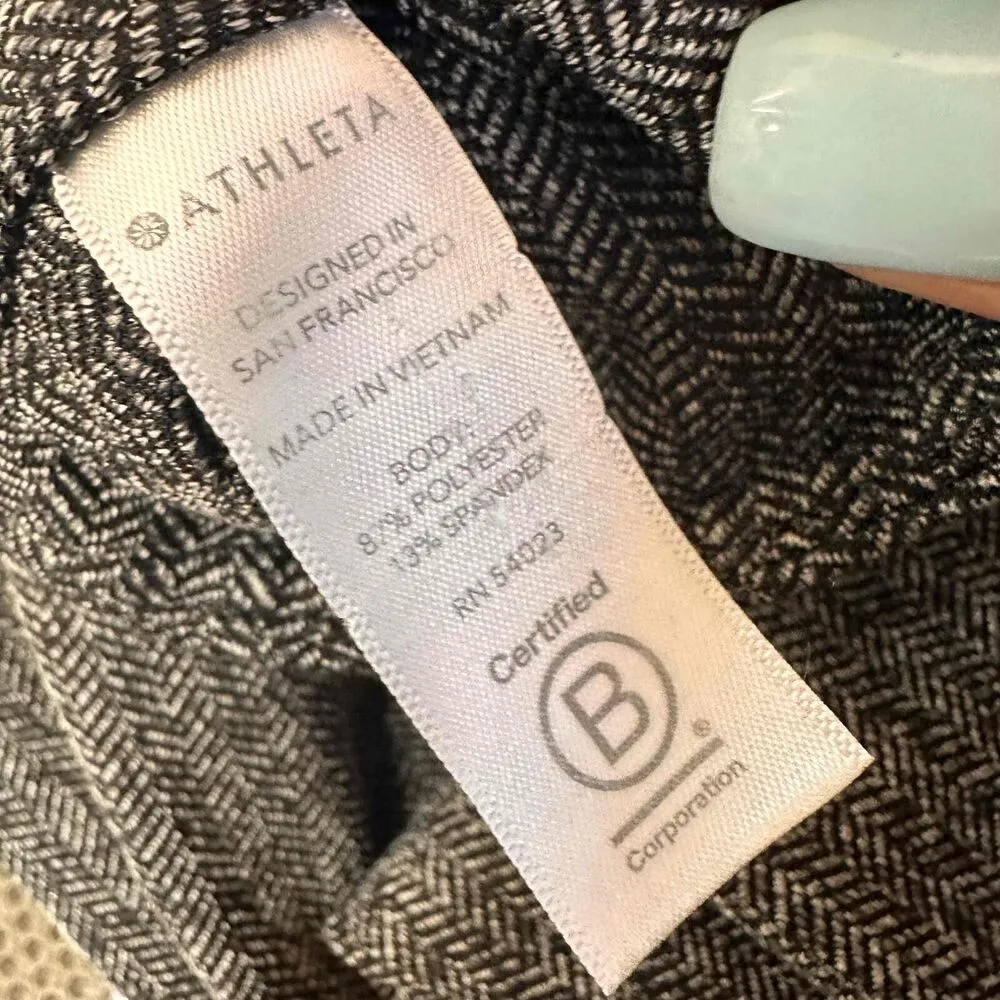 Athleta Delancey Herringbone Slim Fit High-Waisted Pants Tights Size Small - Image 8