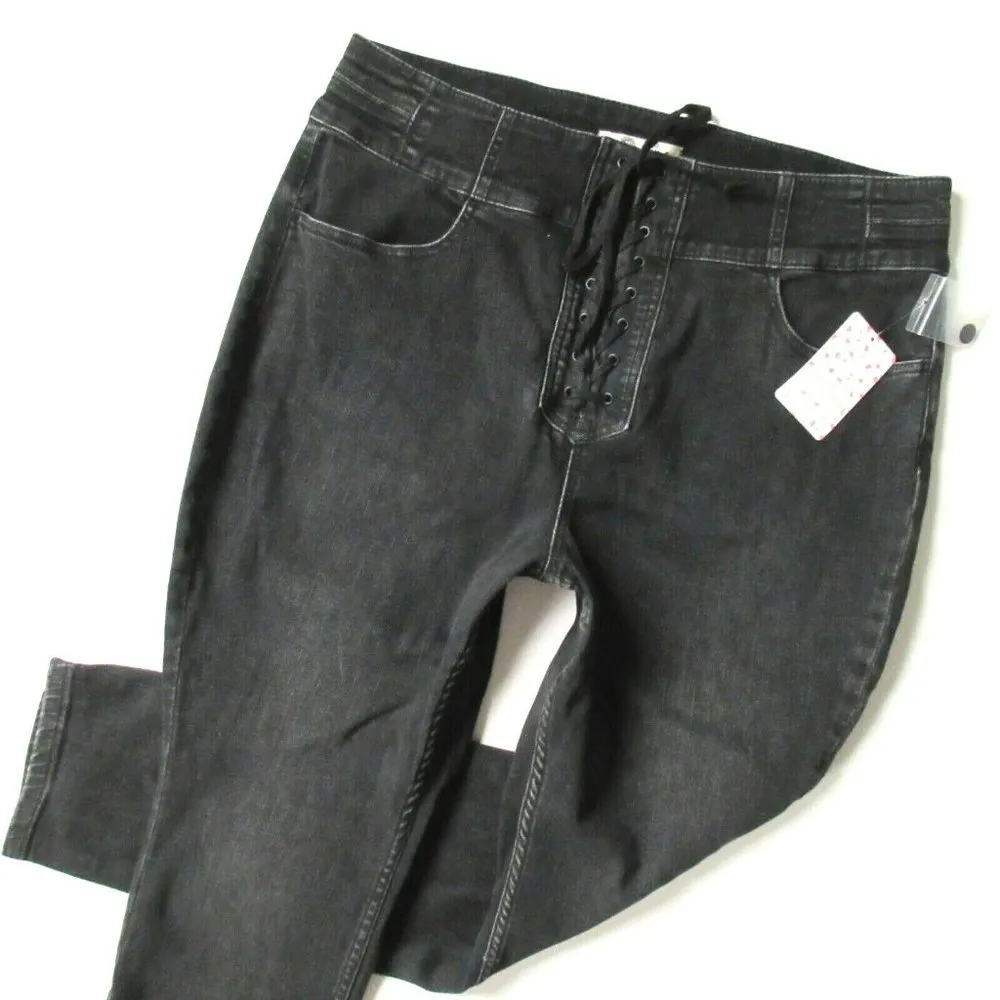 NWT We The Free People CRVY Lovers Knot in Black High Waist Skinny Jeans 35 - Image 2