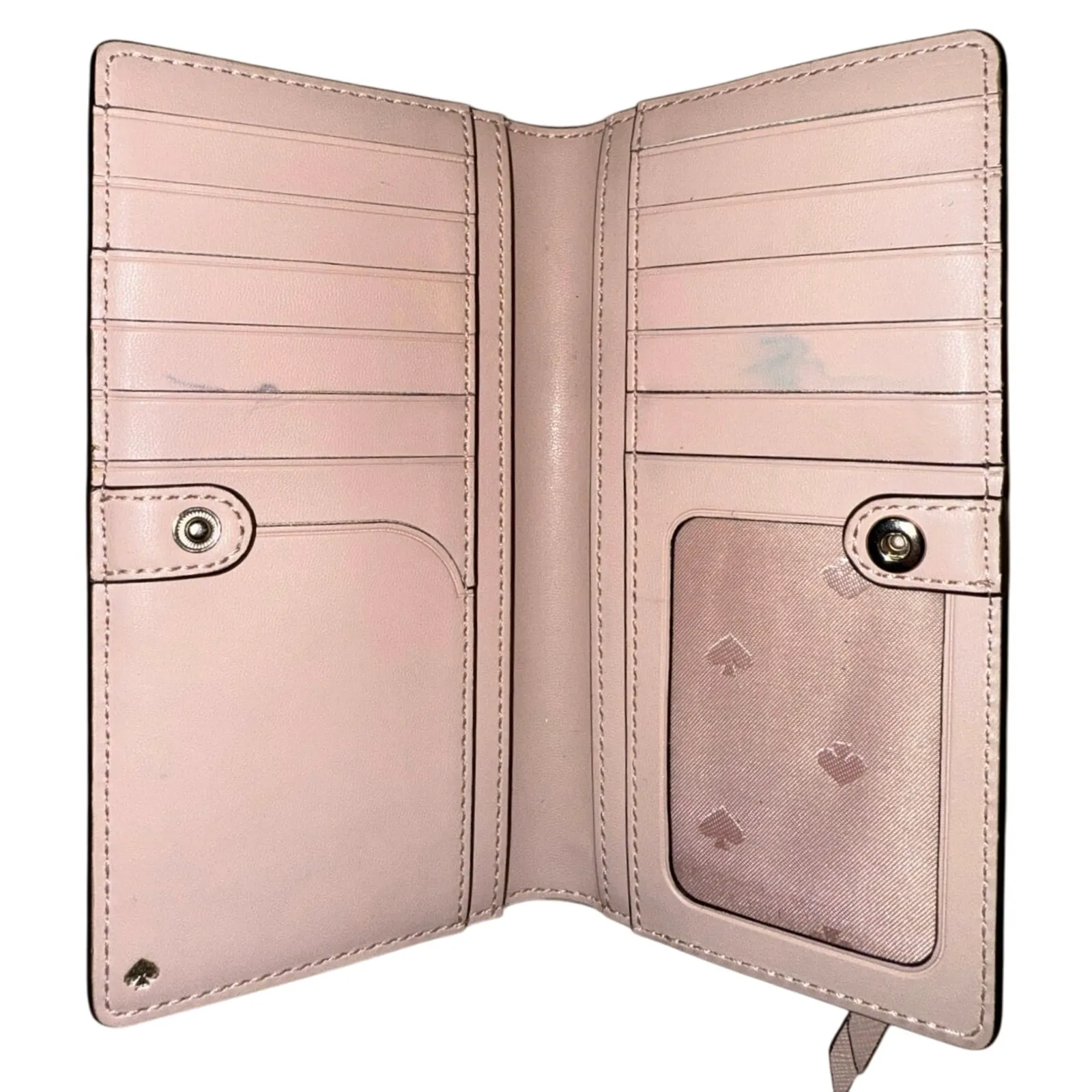 Kate Spade Cameron Large Slim Bifold Leather wallet Paper Rose Pink multi - Image 3