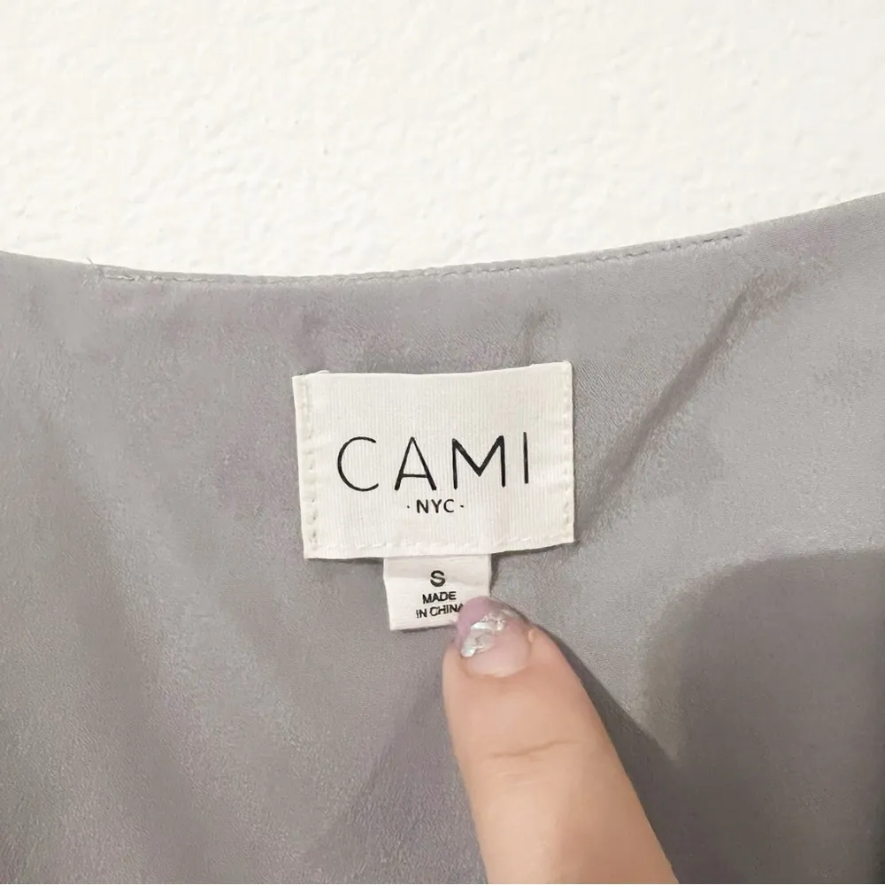 Cami NYC Star Print Gray Silk Lace Tank Top Size Small S - Image 3