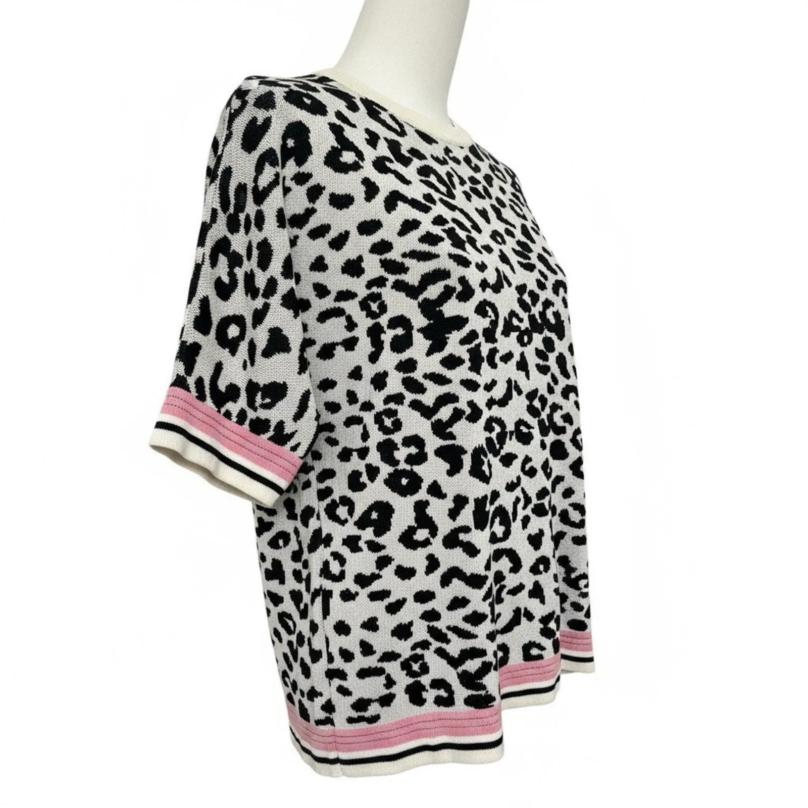 Endless Rose Anthropologie leopard print short-sleeve sweater Size S/M - Image 4