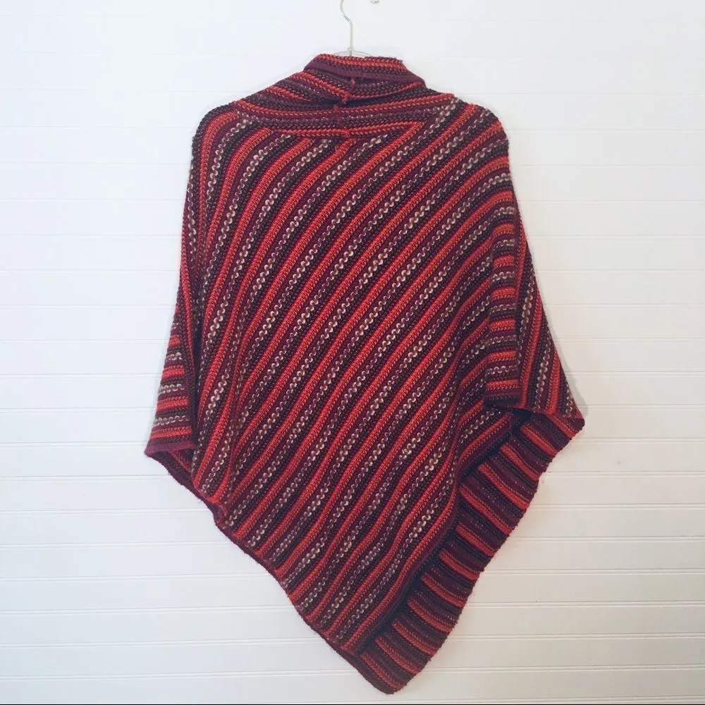 Steve Madden Vintage Multicolor Knitted Poncho - Image 4