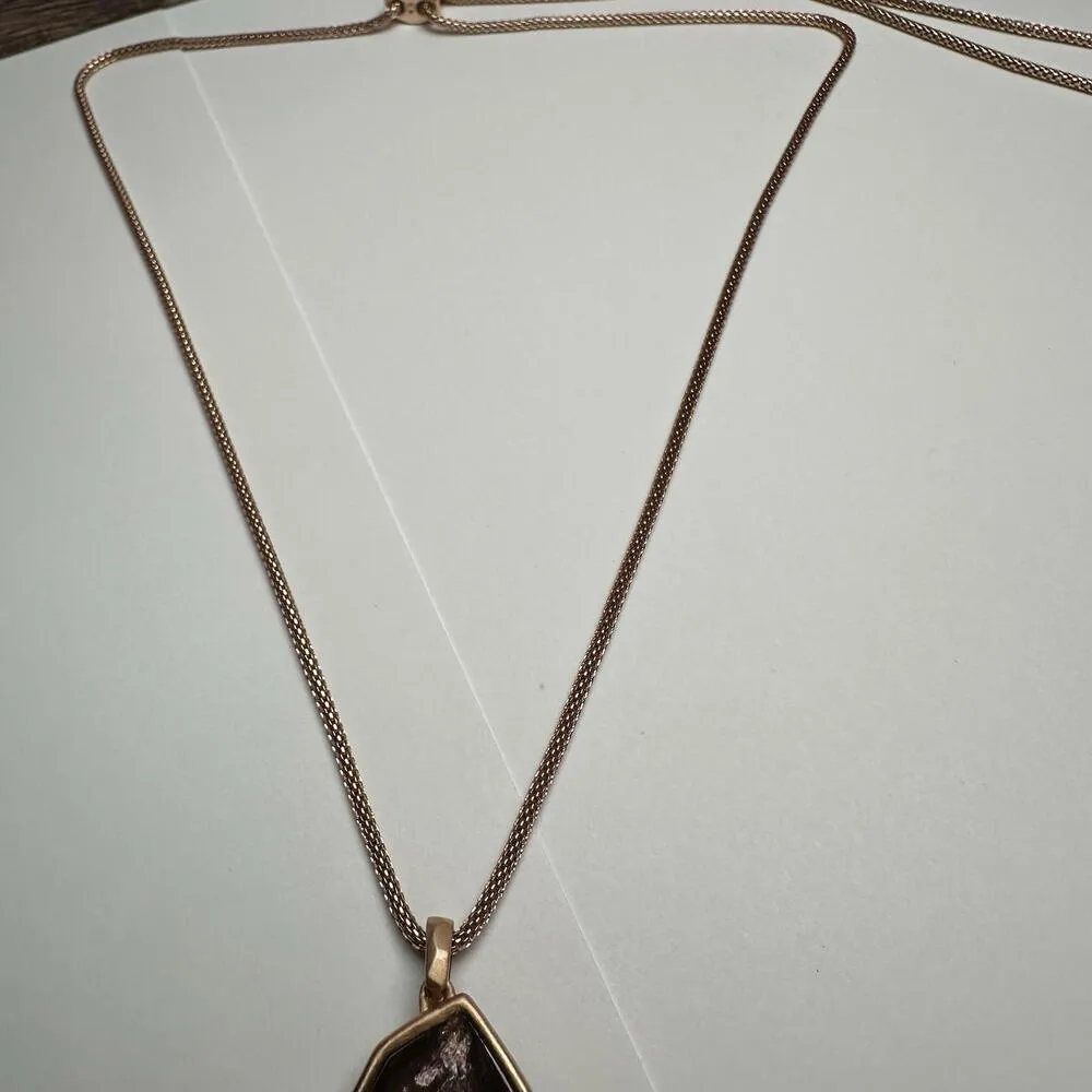 Kendra Scott Kalani Sable Mica Pendant Rose Gold Tone Necklace - Image 3