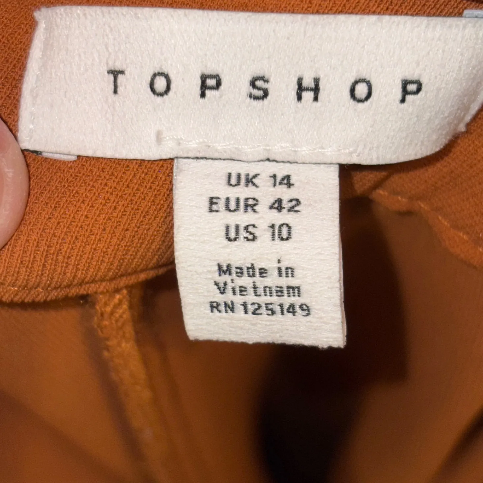 Topshop Culottes Wide Leg Cropped High Waist rust Brown Trousers‎ US 10 - Image 8