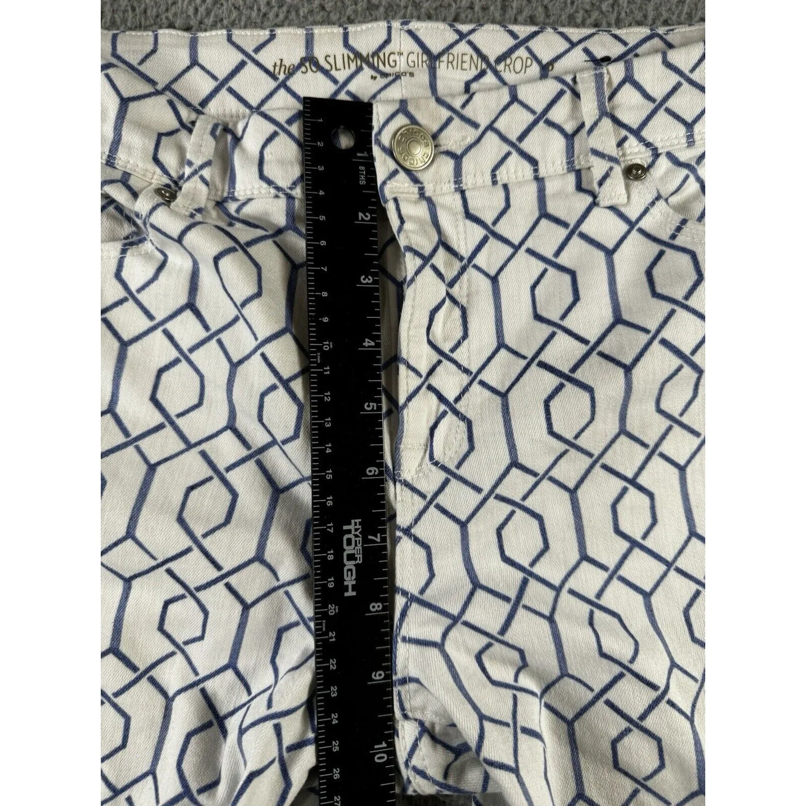 Chicos So Slimming Girlfriend Crop Jeans Women 0‎ Mid Rise Geometric Pants Boho - Image 4