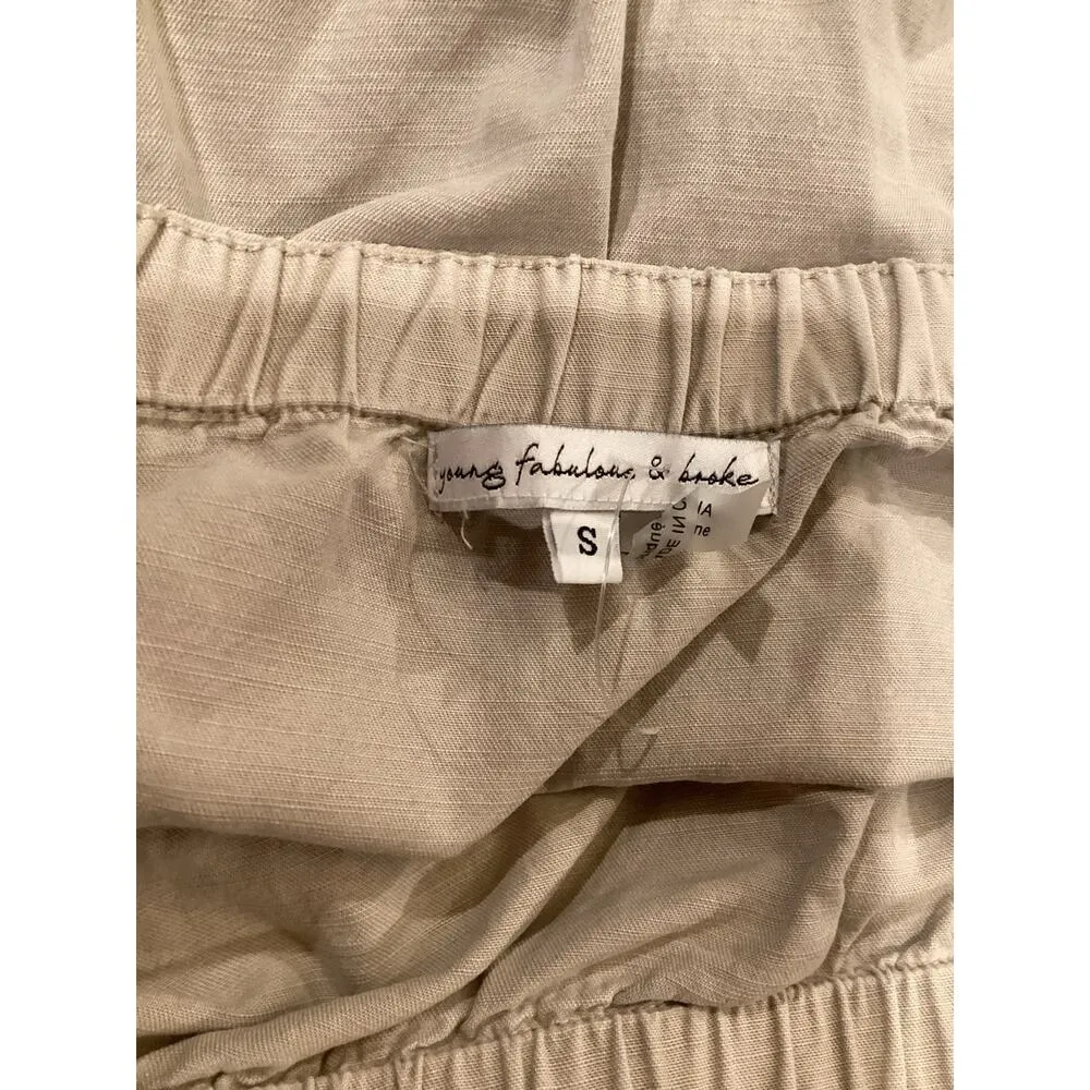 Young Fabulous & Broke Reeve Strapless Jumpsuit Drawstring waist Sea Salt - Image 7