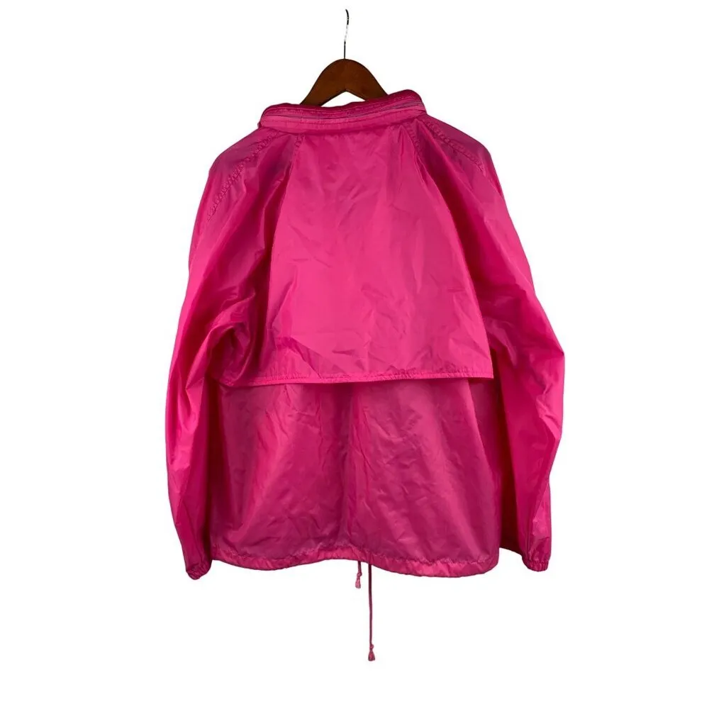 Vintage Raingear Pink Windbreaker Jacket Nylon Drawstring Waist Size L Size L - Image 2