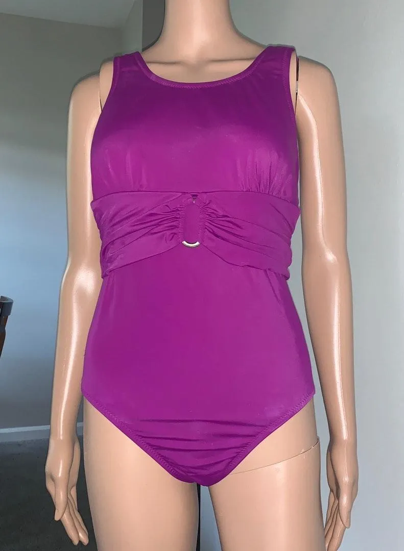 Tummy Control Belted Swim Pink Size 8 - Image 5