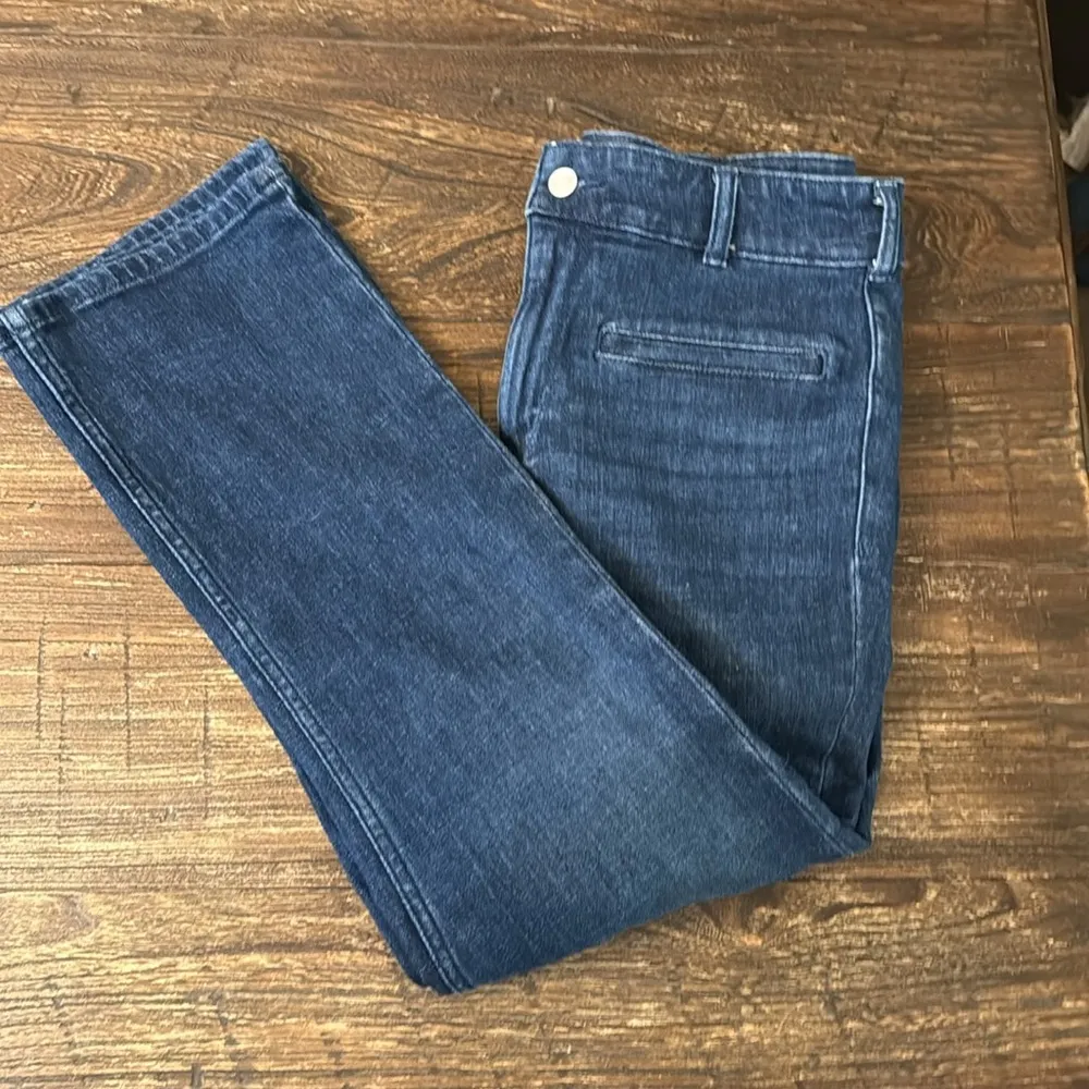 Anthropologie Maeve Blue Cropped Straight Jeans Denim Size 28 High Rise - Image 6