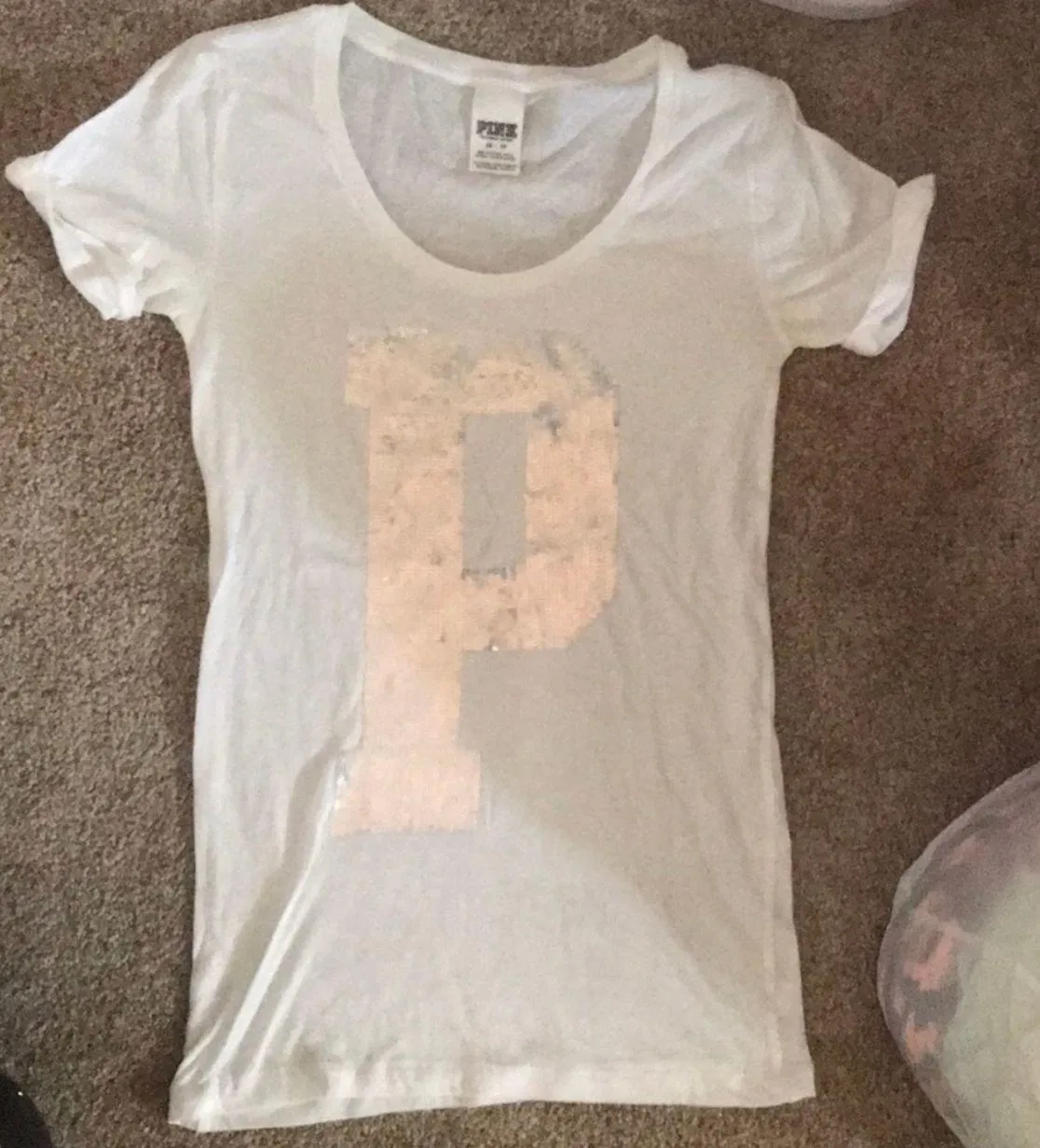 VS Pink Sequin Top Sz XS  - Image 4