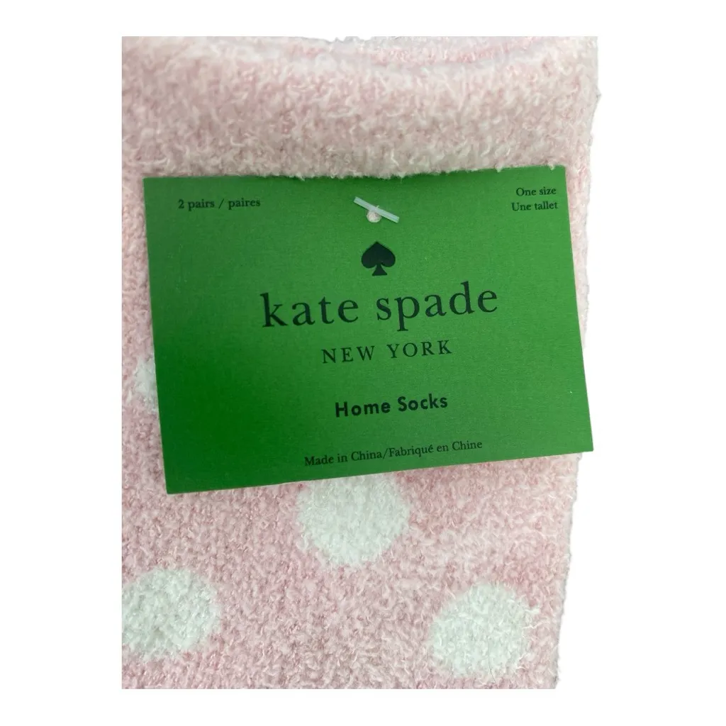 Kate Spade 2 Pair Home Socks
43KK474067TA-Pink‎ Crew
Shoe Size 4-10 - Image 3