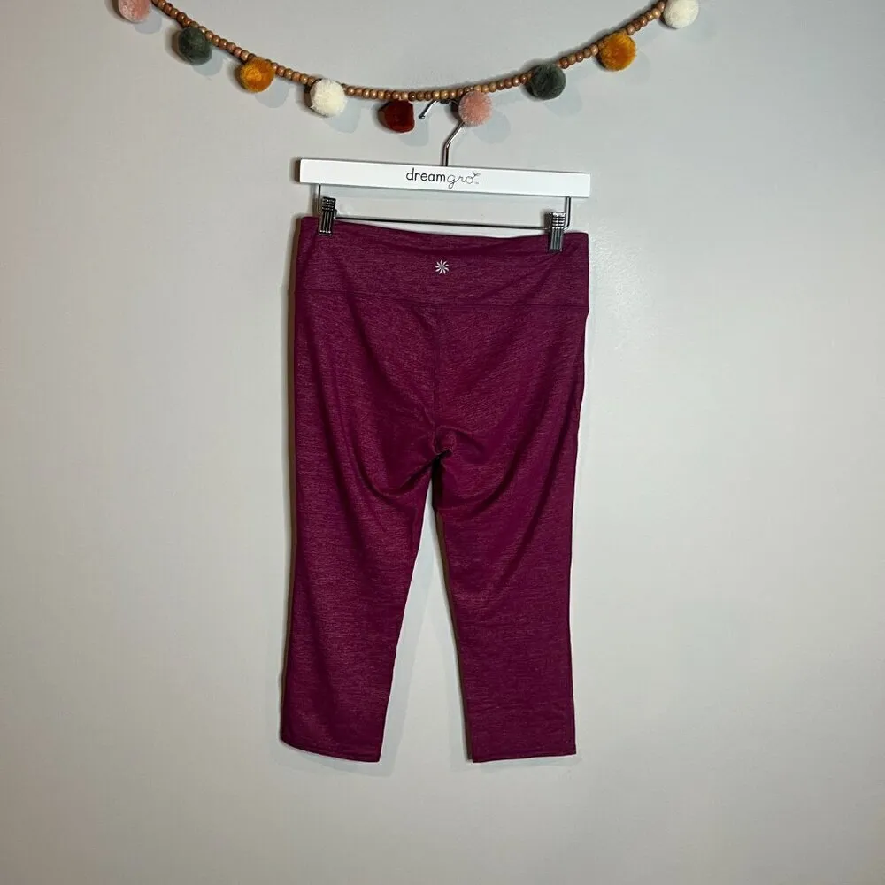 Athleta burgundy spacedye Chaturanga Gusset CoolMax cropped leggings - Image 4