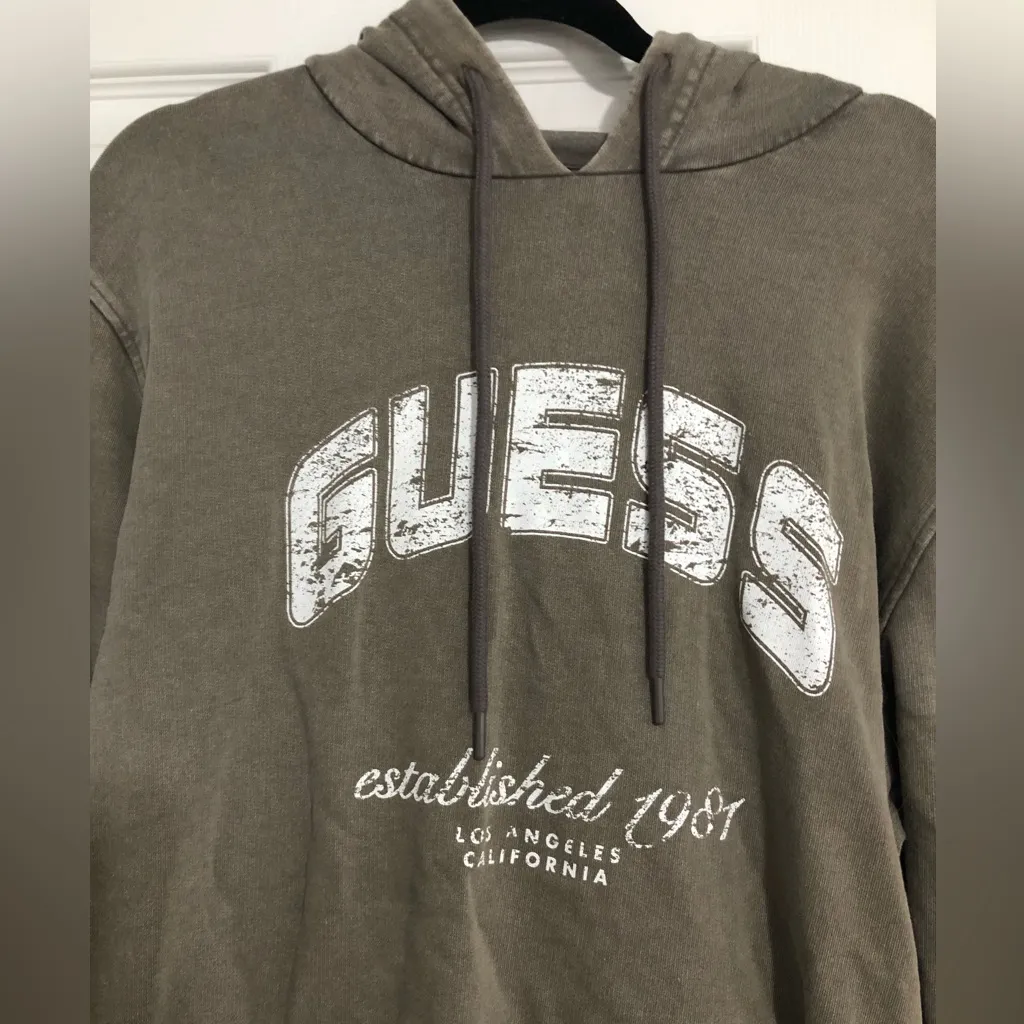 Guess hooded‎ sweatshirt women’s size large rustic - Image 2