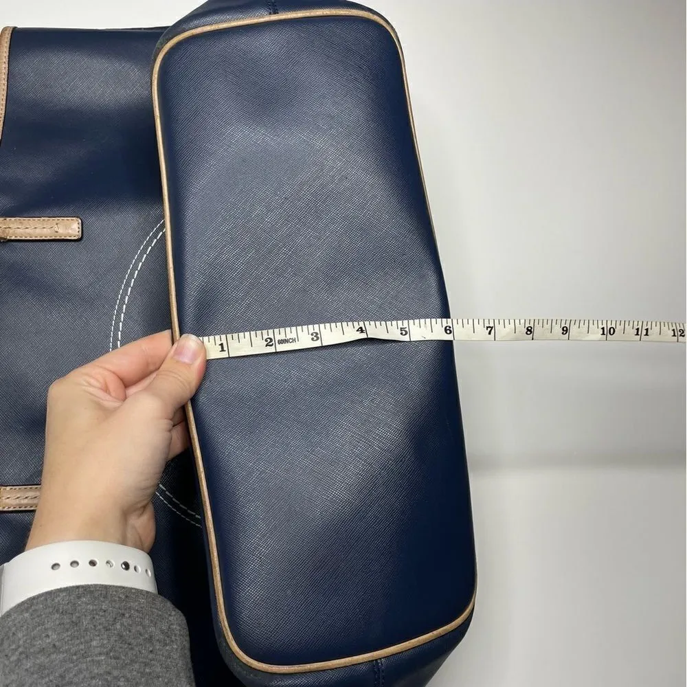 Coach Metro Horse & Carriage Navy Blue Xlarge Tote‎ Bag Satchel Travel Purse - Image 5