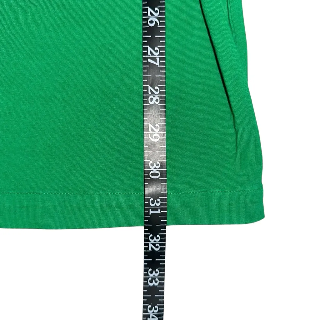 Sézane Horia Organic Cotton Green Short Sleeve Wrap Mini Dress MEDIUM - Image 8