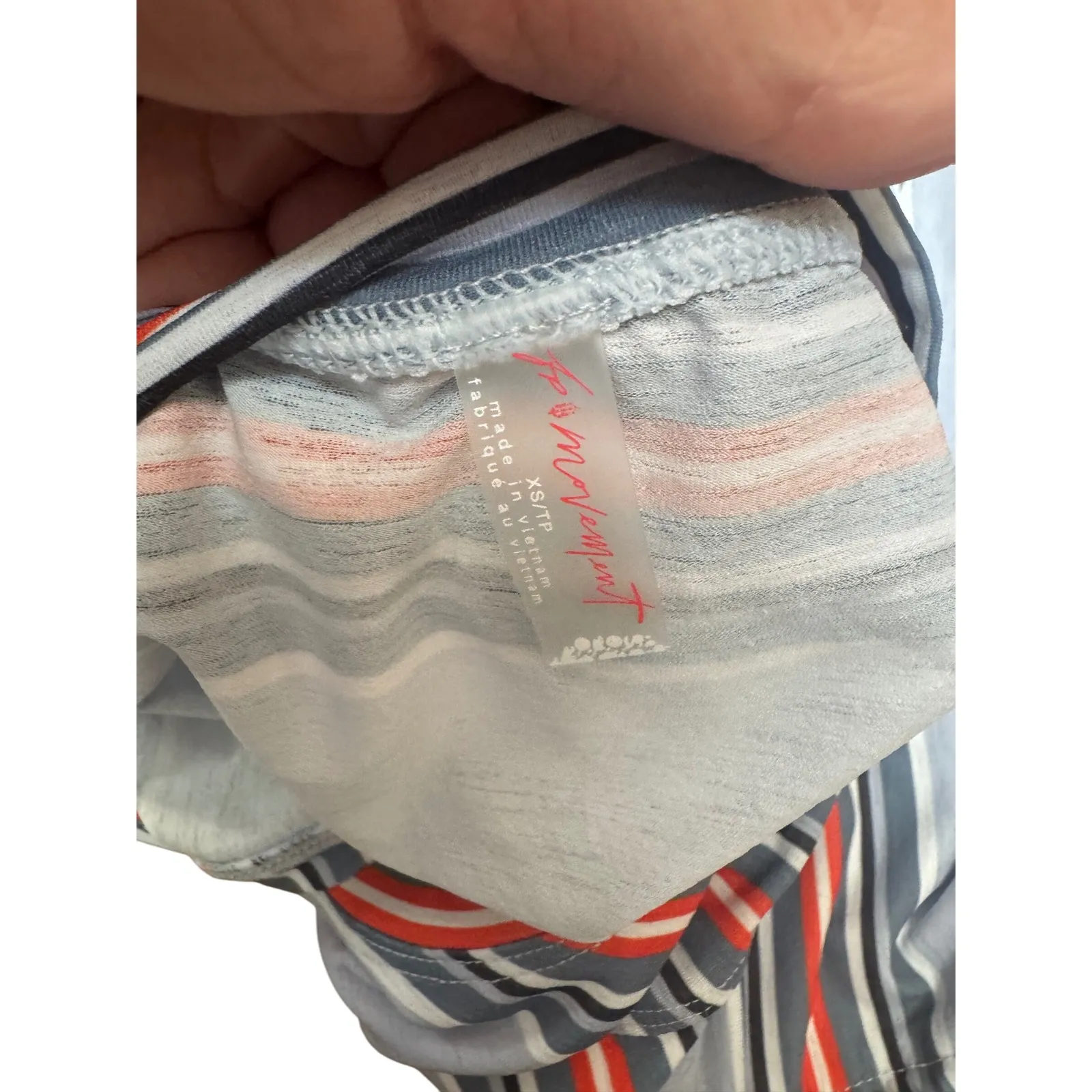 Free People Movement Tank Top XS Striped Athletic Ruched Drawstring NWT - Image 5