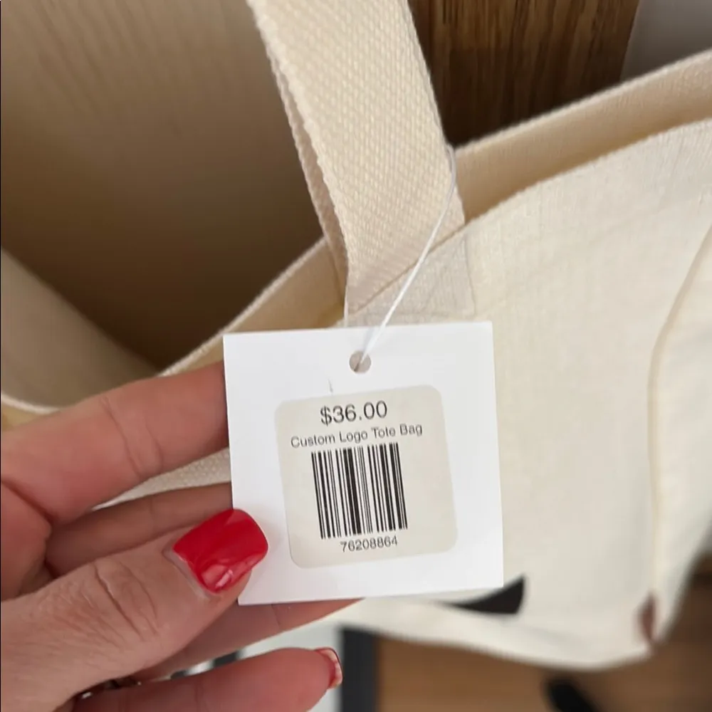 Canvas Tote Bag with Windmill Design Black - Image 4