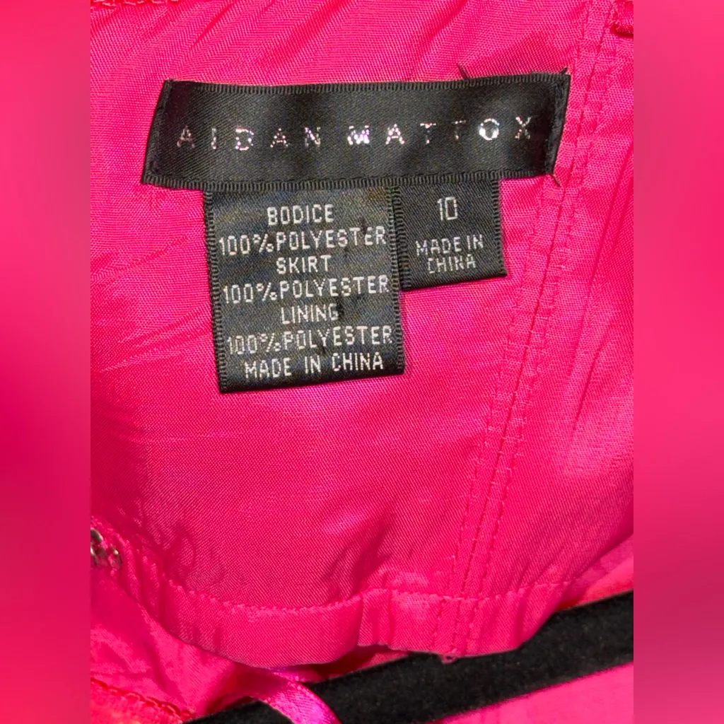 Aidan Mattox Rosette Floral A Line Evening Gown - Image 3