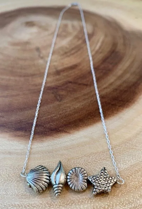 NWT Silver Seashell Bar Necklace - Image 2