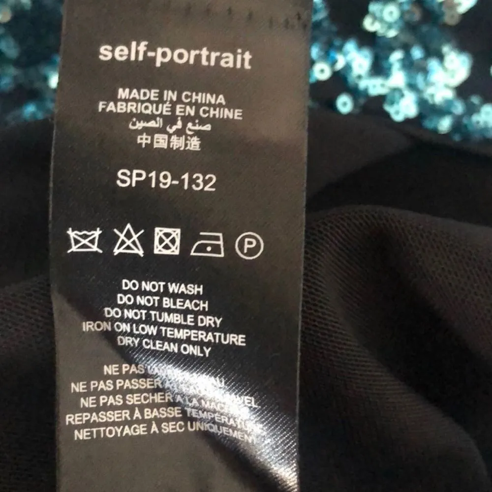 Self-Portrait Turquoise Sequin Mini NWOT - Image 14