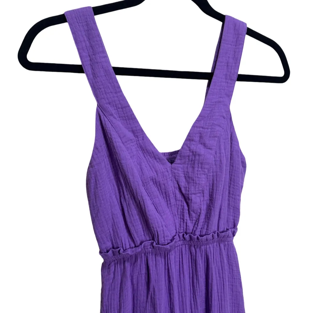 Steve Madden Amira Tiered Cotton Midi Dress - Dahlia Purple XS - Image 3