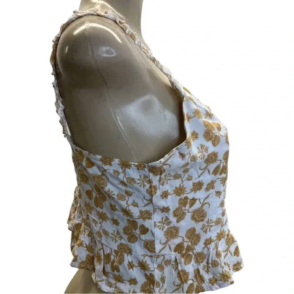 Self Esteem Size XL Flowers & Leaves Design Smocked Crop Top New With Tags - Image 2