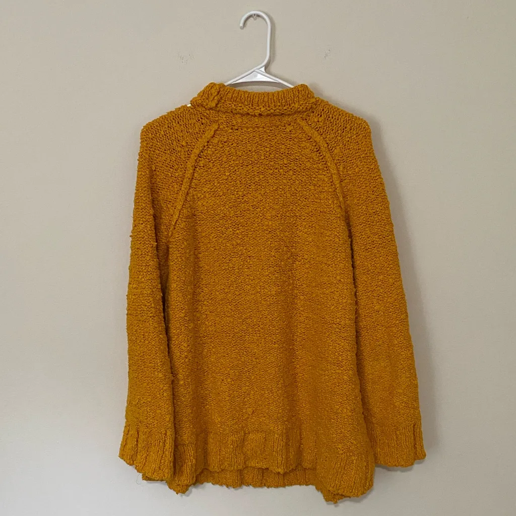 Anthropologie  Moth Juliette Turtleneck Sweater Mango Mustard Yellow Size Medium - Image 4
