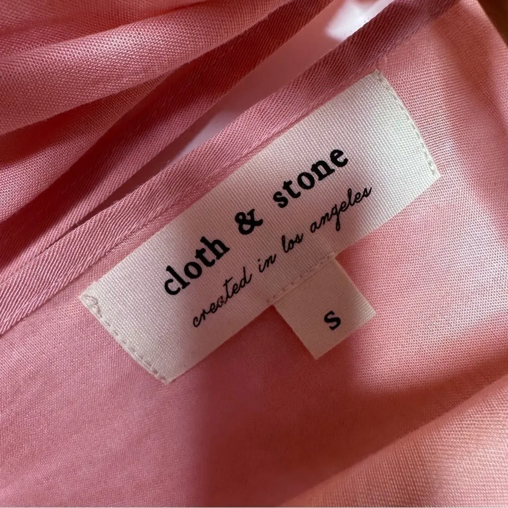 Cloth & Stone Anthropologie Day Tripper Peachy Pink Tie Dye Cropped Jumpsuit S - Image 6