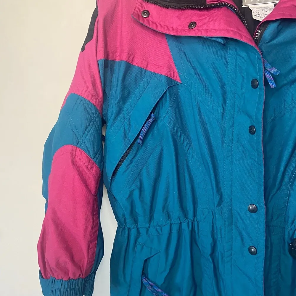 Slalom Sport Blue Purple Ski Snow Jacket Size Large - Image 2