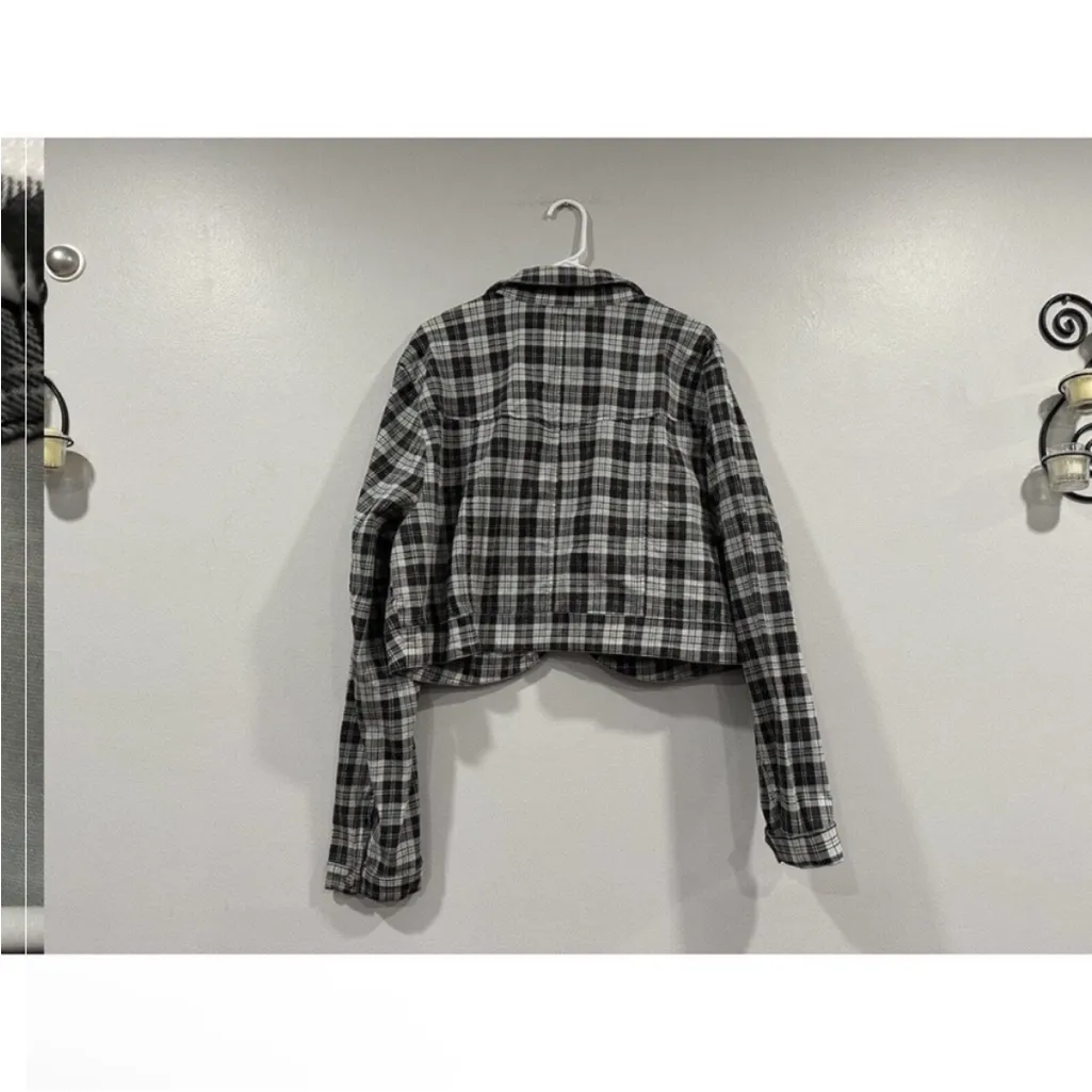 Tripp Plaid Y2K Open Front Jacket Size 4 - Image 5