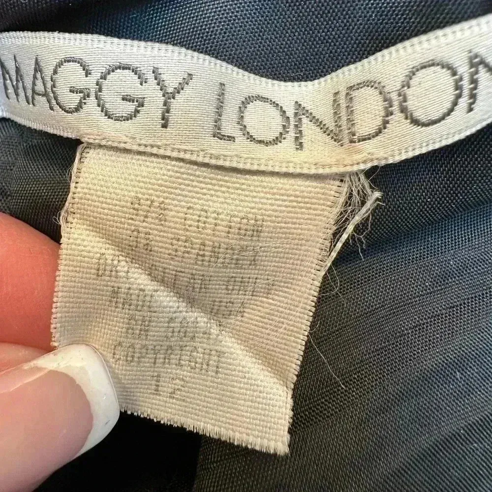 Vintage Maggy London Cream Black Victorian Pencil Skirt Sparkly Glitter Size 12 - Image 7