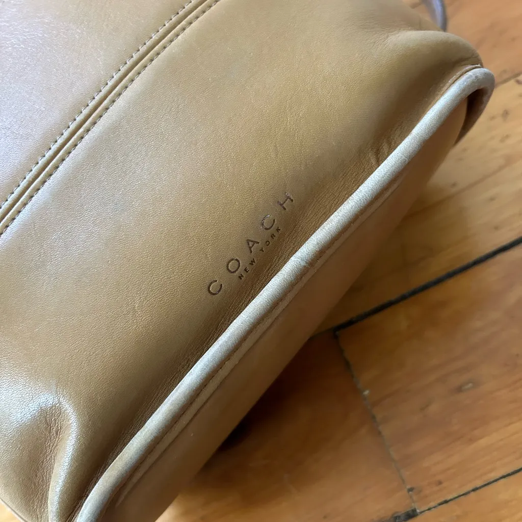 Coach Tribeca Shopper Bag Camel Leather Tote vintage 90s bucket - Image 2