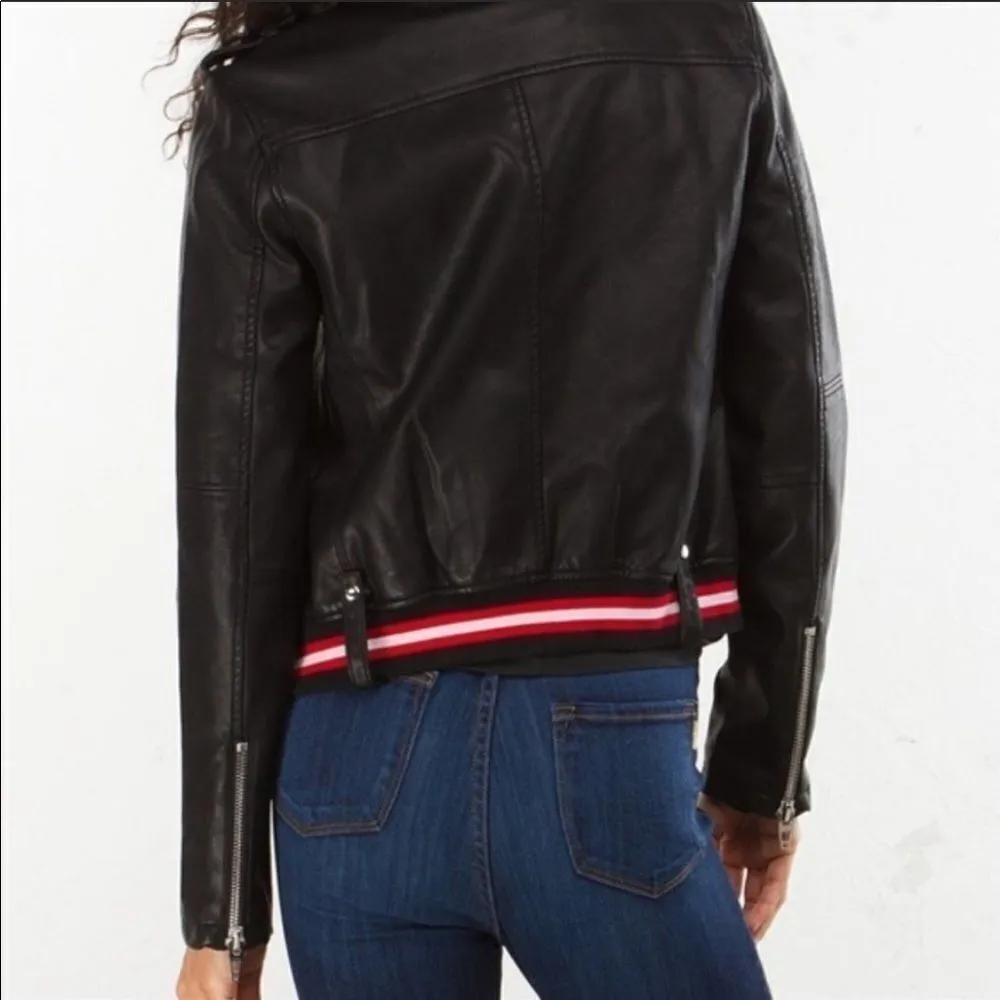 Blank NYC Uma Stripe Varsity Moto Jacket - Image 3