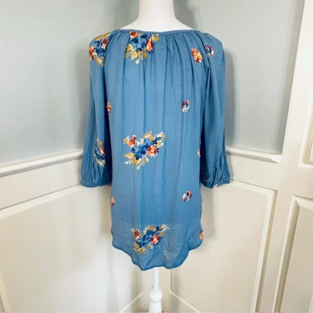 Anthropologie Fig & Flower NWT  Boho Embroidered Tunic Top Blouse Small - Image 6