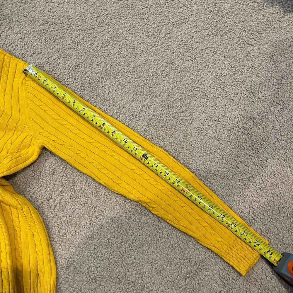 IZOD Women's  golden yellow cable knit sweater - Image 6