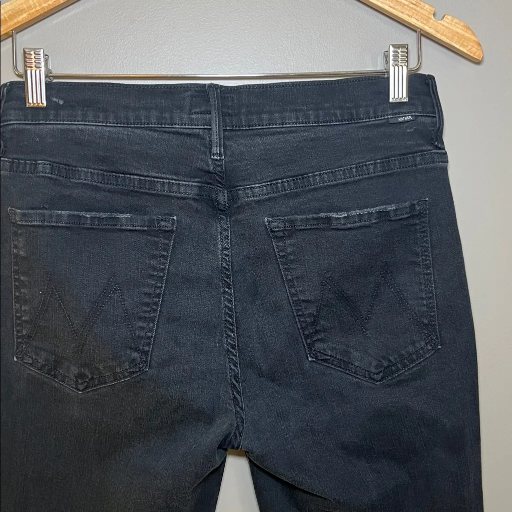 Mother The Insider Crop Step Fray Jean in Not Guilty Black Wash Size 30 - Image 9